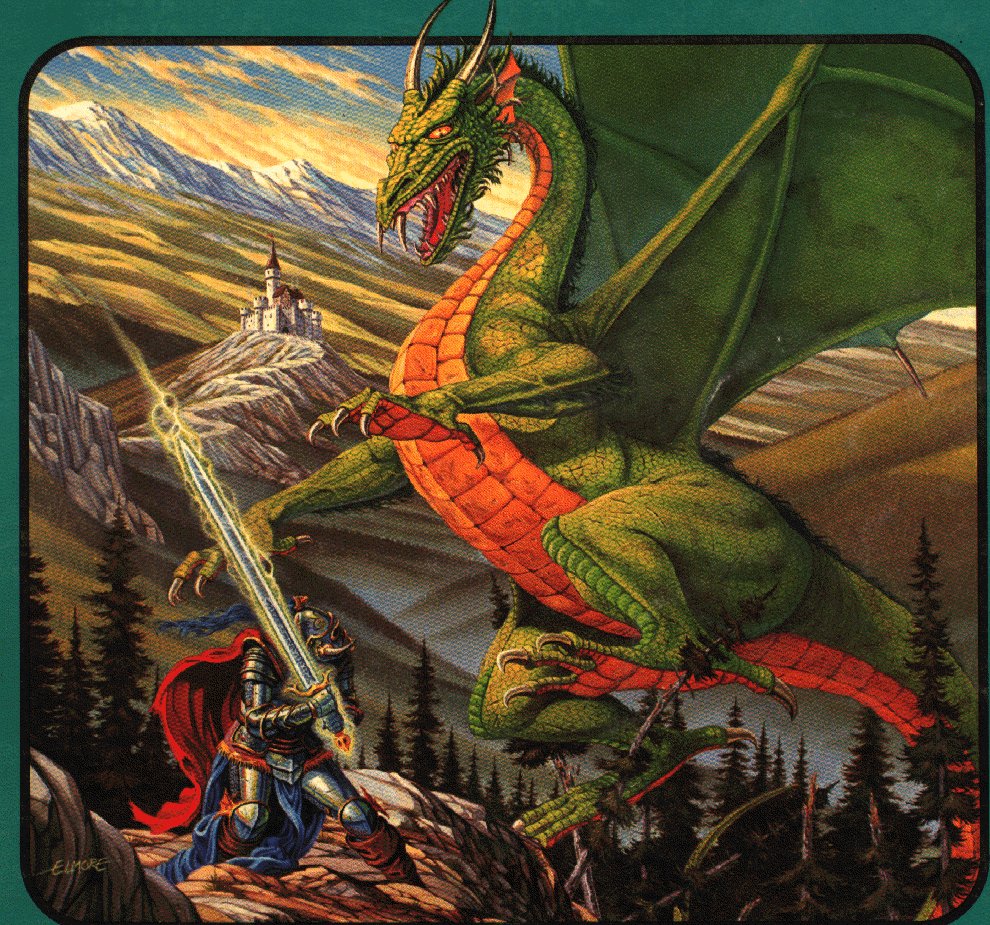 El caballero Jordi se enfrenta al dragon para salvar la vida de la princesa