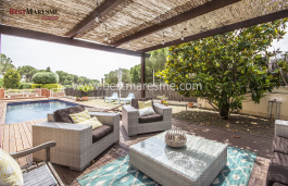 Panoramic views and large flat garden in Sant Berger, Teià
